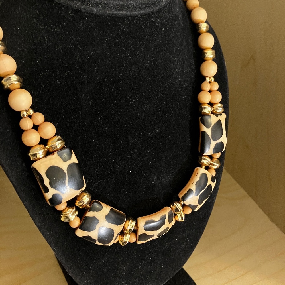 Cheetah Inspired Beaded Necklace